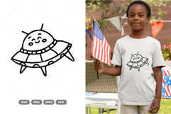 Kawaii UFO SVG &amp; Clipart Product Image 1