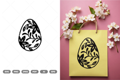 Blooming Easter Egg SVG &amp; Clipart Product Image 1