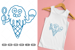 Ice Cream Monster SVG &amp; Clipart Product Image 1