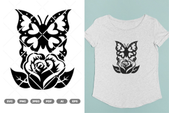Rose and Butterfly SVG &amp; Clipart Product Image 1