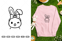 Kawaii Easter Bunny SVG &amp; Clipart Product Image 1