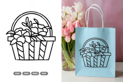 Flower Basket SVG &amp; Clipart Product Image 1