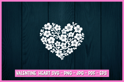 Paper Cut Floral Heart , Paper Cut Heart SVG Product Image 1