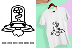 UFO Outline SVG &amp; Clipart Product Image 1