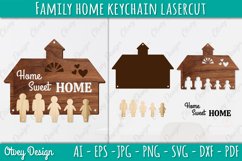 Family Keychain SVG Home Key Holder Laser Cut Product Image 1