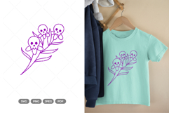 Blooming Skull SVG &amp; Clipart Product Image 1