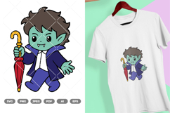 Chibi Vampire Colored SVG &amp; Clipart Product Image 1