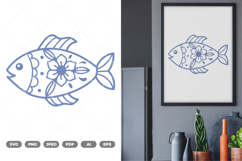 Folk Art Fish SVG &amp; Clipart Product Image 1