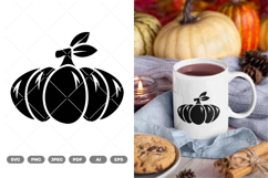 Pumpkin Silhouette SVG &amp; Clipart Product Image 1