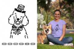 Fourth July Dog Doodle SVG &amp; Clipart Product Image 1