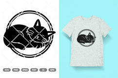 Sleeping Cat SVG &amp; Clipart Product Image 1