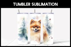 6 Winter Pomeranian Dog Tumbler Sublimation |Winter Tumbler Product Image 5