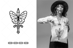 Butterfly and Dagger SVG &amp; Clipart Product Image 1