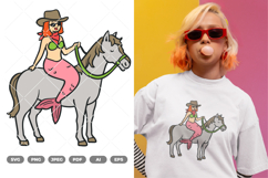 Mermaid Cowgirl Colored SVG &amp; Clipart Product Image 1