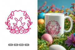 Easter Bunny Wreath SVG &amp; Clipart Product Image 1