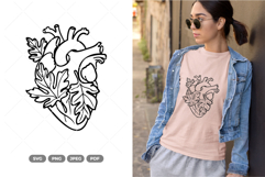 Floral Heart SVG &amp; Clipart Product Image 1