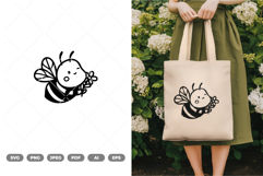 Kawaii Bee SVG &amp; Clipart Product Image 1