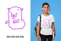 Kawaii Monster Doodle SVG &amp; Clipart Product Image 1