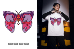 Skull Moth SVG &amp; Clipart - Colorful Beauty Product Image 1
