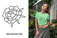 Peony Doodle SVG &amp; Clipart Product Image 1