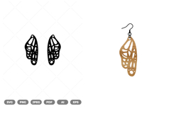 Butterfly Wing Earring SVG &amp; Clipart Product Image 1
