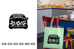 Floral Toaster Silhouette SVG &amp; Clipart Product Image 1