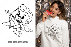 Kawaii Cupid SVG &amp; Clipart Product Image 1