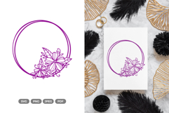 Floral Wedding Frame SVG &amp; Clipart - Cut Files Product Image 1