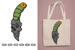 Skull Knife COlored SVG &amp; Clipart Product Image 1