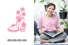 Floral Boots SVG - Floral Boots Clipart Product Image 1