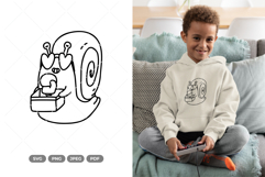Funny Snail Doodle SVG &amp; Clipart Product Image 1