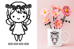 Flower Fairy SVG &amp; Clipart Product Image 1
