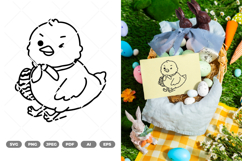 Easter Chick Doodle SVG &amp; Clipart Product Image 1