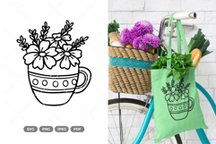 Flowers in a Cup SVG &amp; Clipart Product Image 1