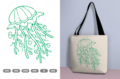 Floral Jellyfish SVG &amp; Clipart Product Image 1