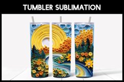 6 3D Summer Landscape Tumbler Sublimation I Paper Quilling Product Image 6