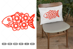 Floral Fish SVG &amp; Clipart Product Image 1