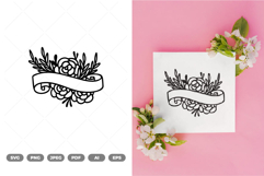 Floral Banner SVG &amp; Clipart Product Image 1