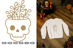 Skull and Plant SVG &amp; Clipart Product Image 1