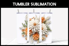 6 3D Chrysanthemum Flowers Tumbler Sublimation | Paper Cut Product Image 7