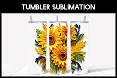 6 3D Sunflower Flowers Tumbler Sublimation | Paper Quilling Product Image 7
