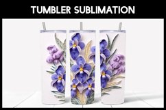 6 3D Irises Tumbler Sublimation | Paper Quilling Product Image 7