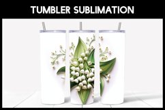 6 3D Lilly of the Valley Tumbler Sublimation | Paper Cut Product Image 7