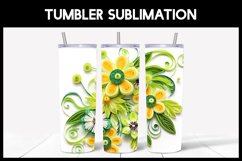 6 3D Kiwi Flowers Tumbler Sublimation | Paper Quilling Product Image 7