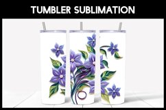 6 3D Vinca Flowers Tumbler Sublimation | Paper Quilling Product Image 7