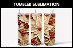 9 3D Christmas Tumbler Sublimation |3D Flowers Tumbler Wrap Product Image 5