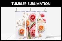 6 3D Carnations Flowers Tumbler Sublimation | Paper Quilling Product Image 7