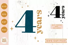 4 years SVG cut file - retro 4th birthday shirt svg Product Image 1