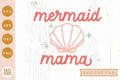 Mermaid mama SVG cut file, Retro mom summer svg Product Image 1