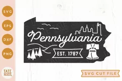 Pennsylvania state SVG cut file - Vintage USA state SVG Product Image 1
